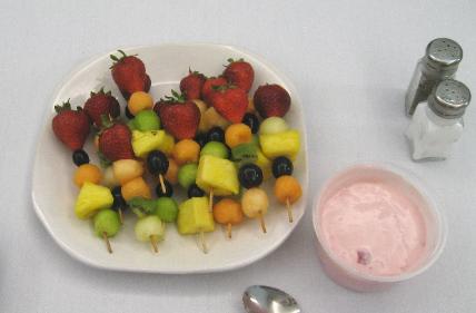 Sweet Fruit Kabobs with Strawberry Yogurt