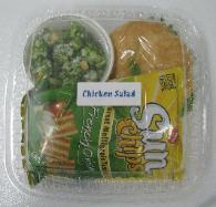 Chicken Salad Croissant, Broccoli Peanut Raisin Salad, SunChips & Chess Bar