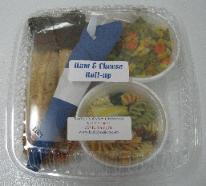 Ham & Cheese Roll-up, Marinated Vegetable Salad, Italian Pasta Salad & Brownie