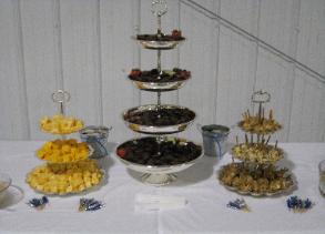 Cubed Cheese Tower, Bite-size Brownie Tower & Individual Cheeseball Tower